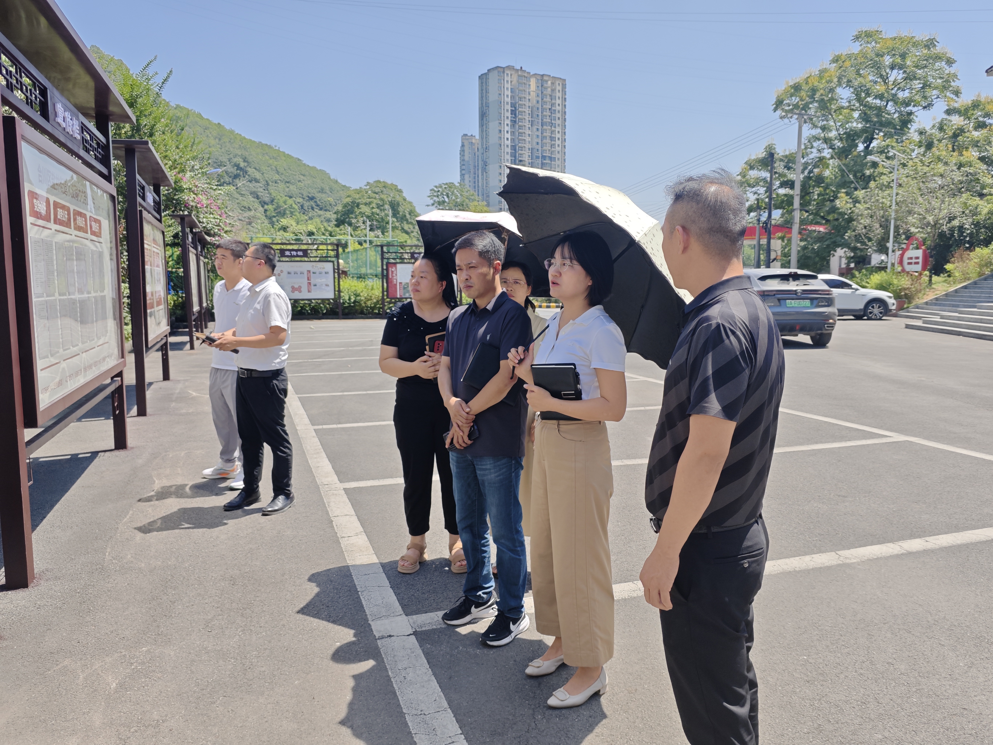 盐井街道党工委书记李敏、办事处主任张林森带队到各村(社区)检查指导“清廉村居”建设工作.jpg